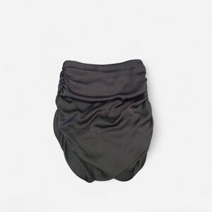 Elegant Black Ruched Skirt